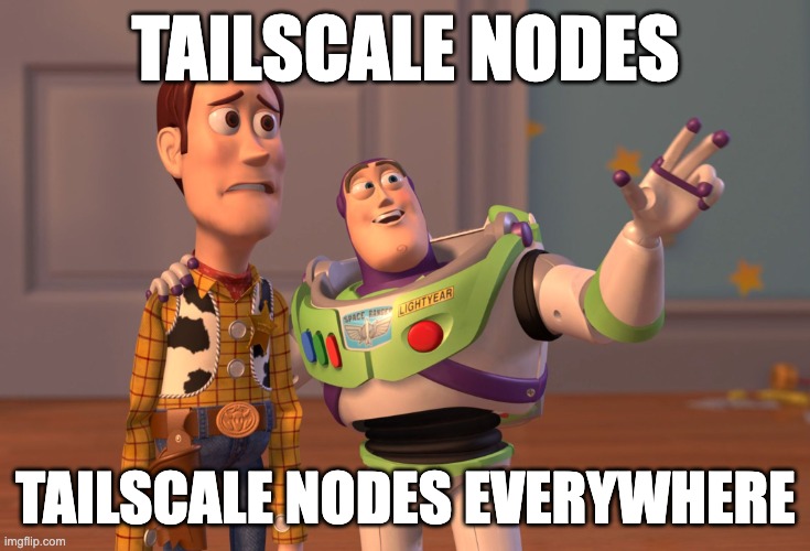 Buzz Lightyear to Woody: tailscale nodes, tailscale nodes everywhere